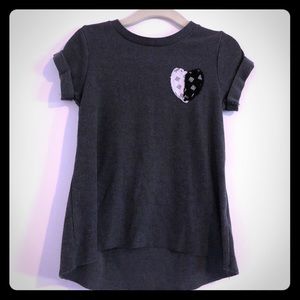 Long Tee w/ Heart Stitch Detail